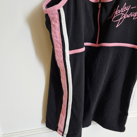 Harley-Davidson Black Tank Top with Pink Trim - Picture 2 of 3